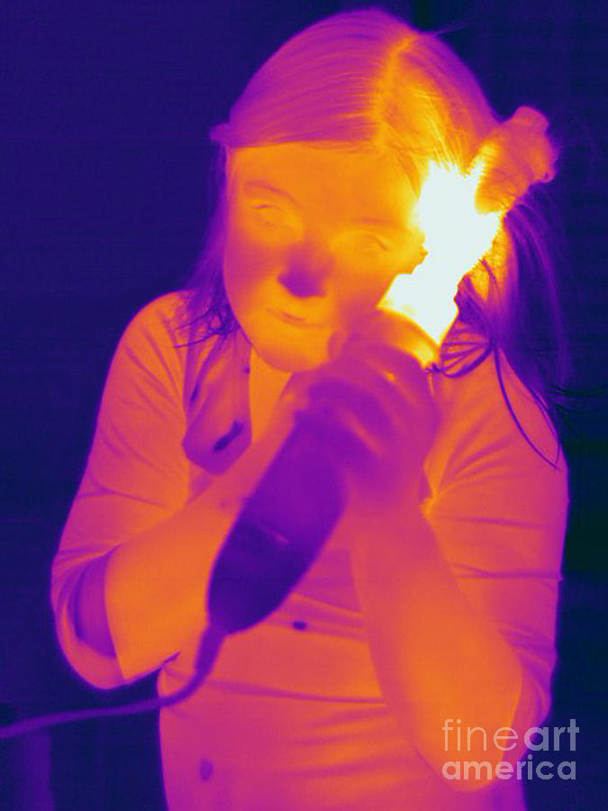 Thermogram Photograph - Curling Iron by Ted Kinsman