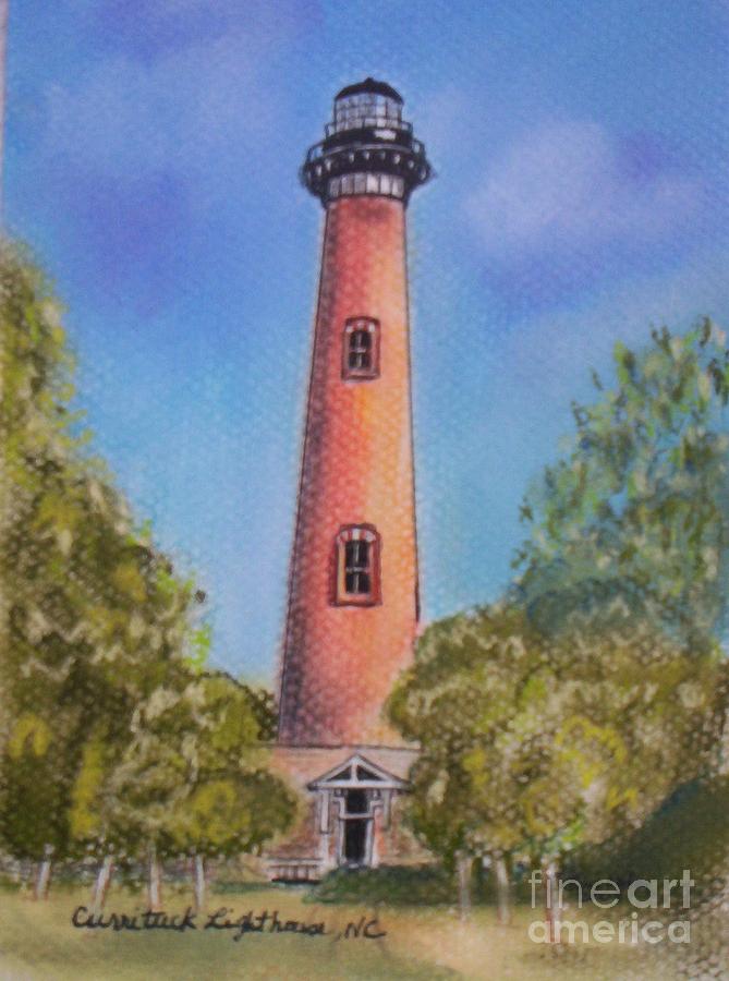 Currituck Lighthouse NC Pastel by Julie Brugh Riffey