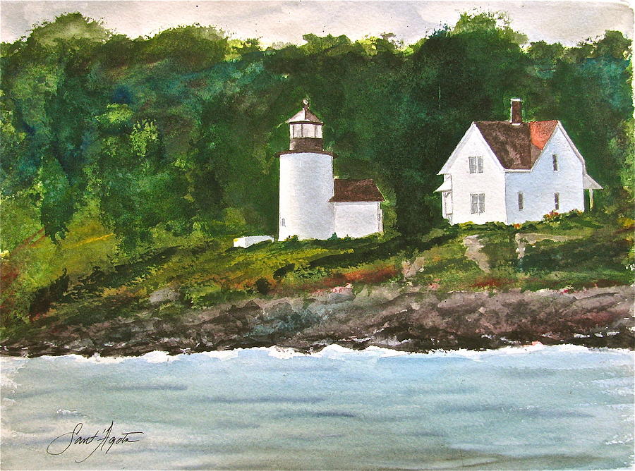 Lighthouse Painting - Curtis Island Light by Frank SantAgata