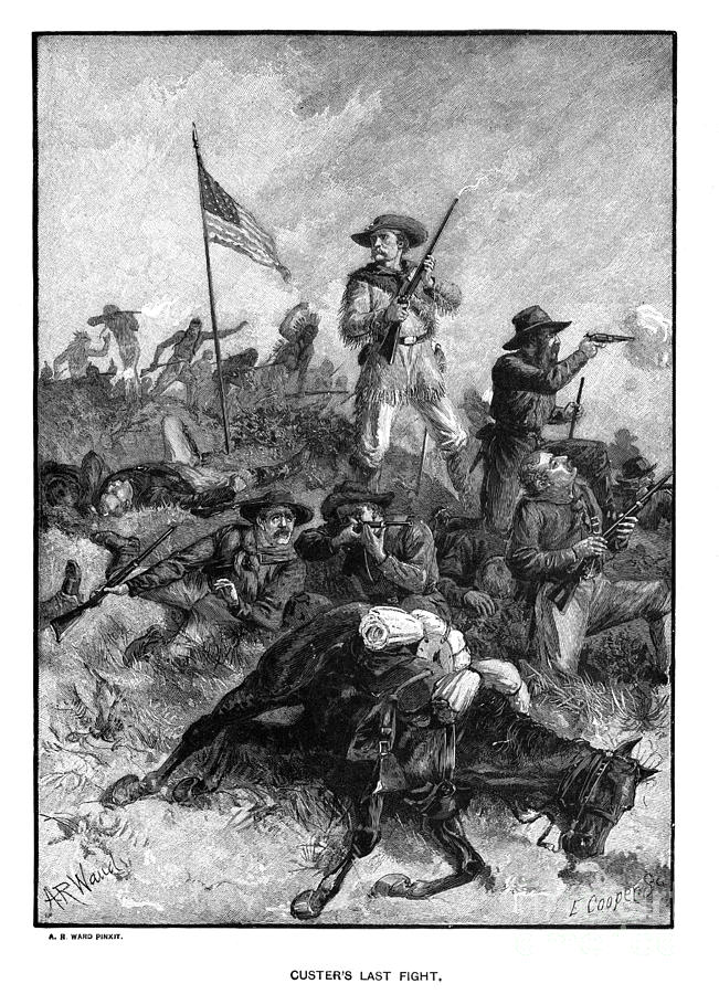 Flag Photograph - Custers Last Fight by Granger