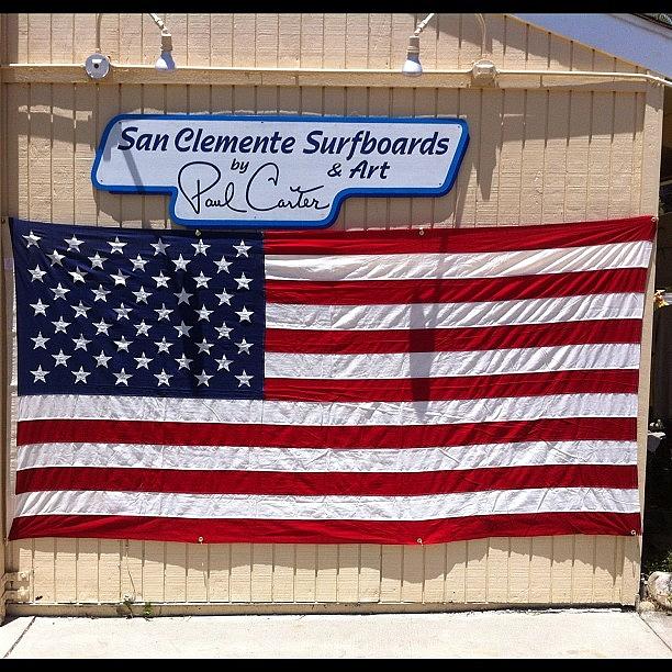 Flag Photograph - Custom Surfboards Of All Shapes And by Paul Carter