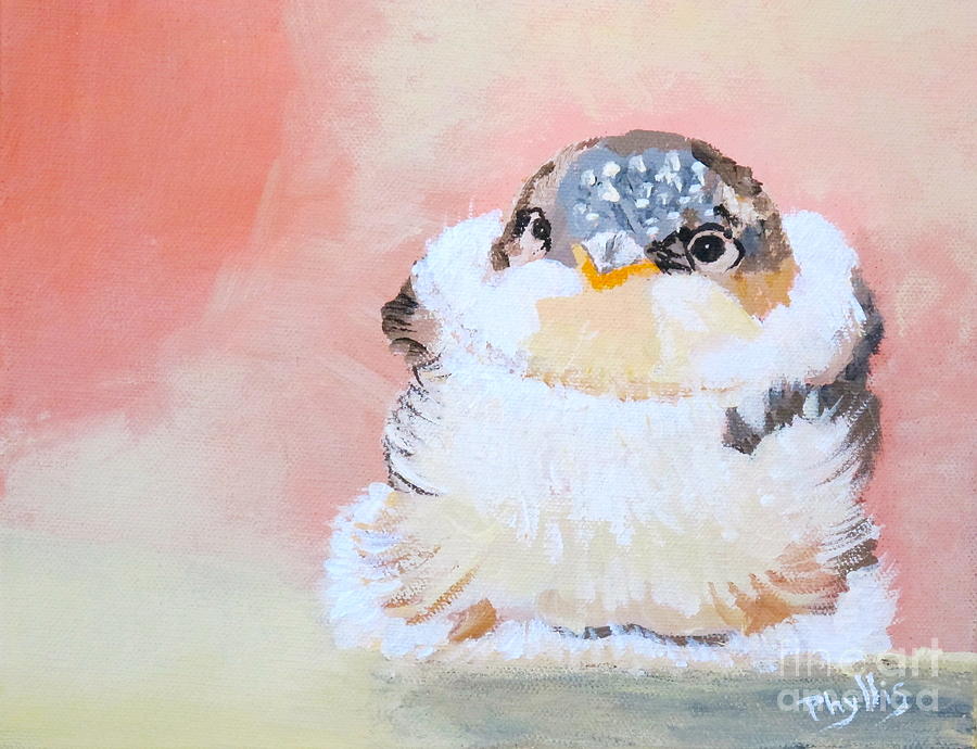 Baby Bird Painting - Cute Baby Birdy by Phyllis Kaltenbach