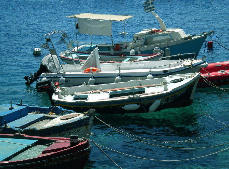 Cute Fishingboats Santorini  Photograph by Colette V Hera Guggenheim