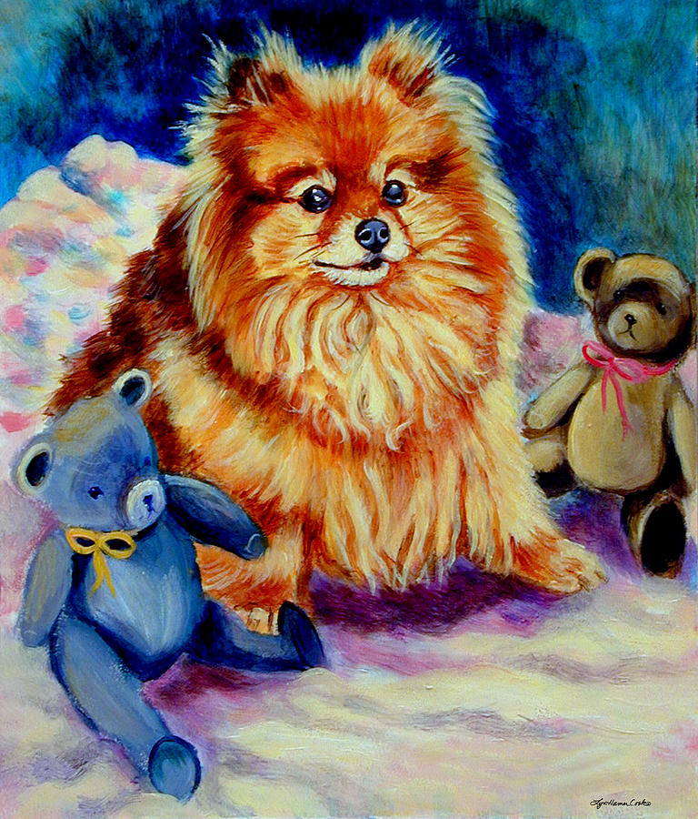 Dog Painting - Cutie Pie - Pomeranian by Lyn Cook
