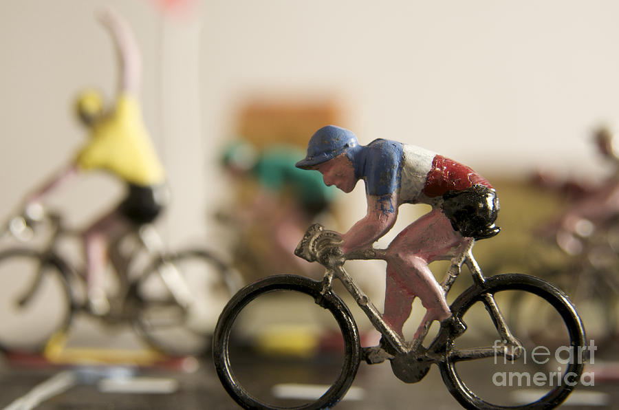 Sports Photograph - Cyclists. Figurines. Symbolic image Tour de France by Bernard Jaubert