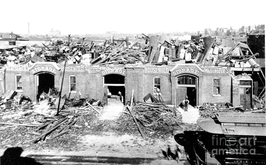 St. Louis Photograph - Cyclone Damage, 1896 by Science Source