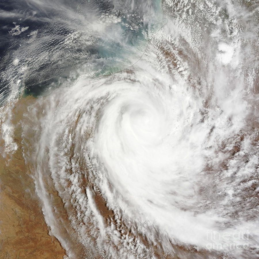 Space Photograph - Cyclone Laurence Moves Far Inland by Stocktrek Images