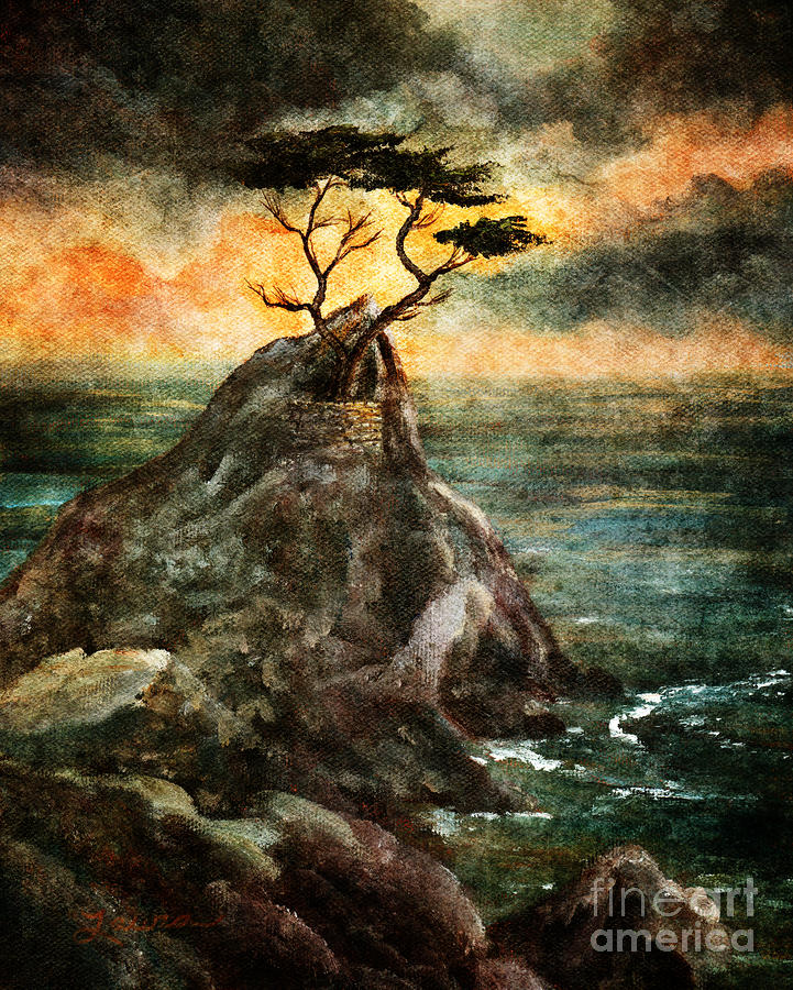 Cypress Tree In Storm Digital Art