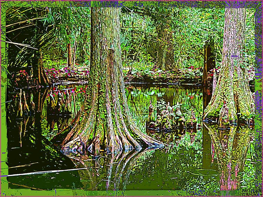 Cypress Trees Painting by Mindy Newman - Fine Art America