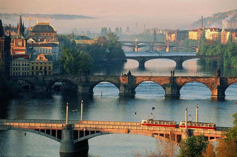 Czech Republic, Prague, View Over River Vlatava From Letna Hill Photograph by James Strachan