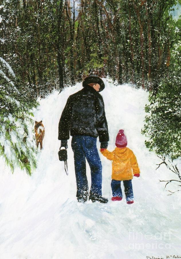 Dog Painting - Dad and Daughter Exploring by Patti McEntire