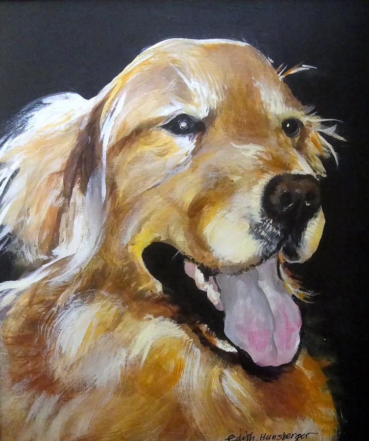 Daddy Dog Painting by Edith Hunsberger