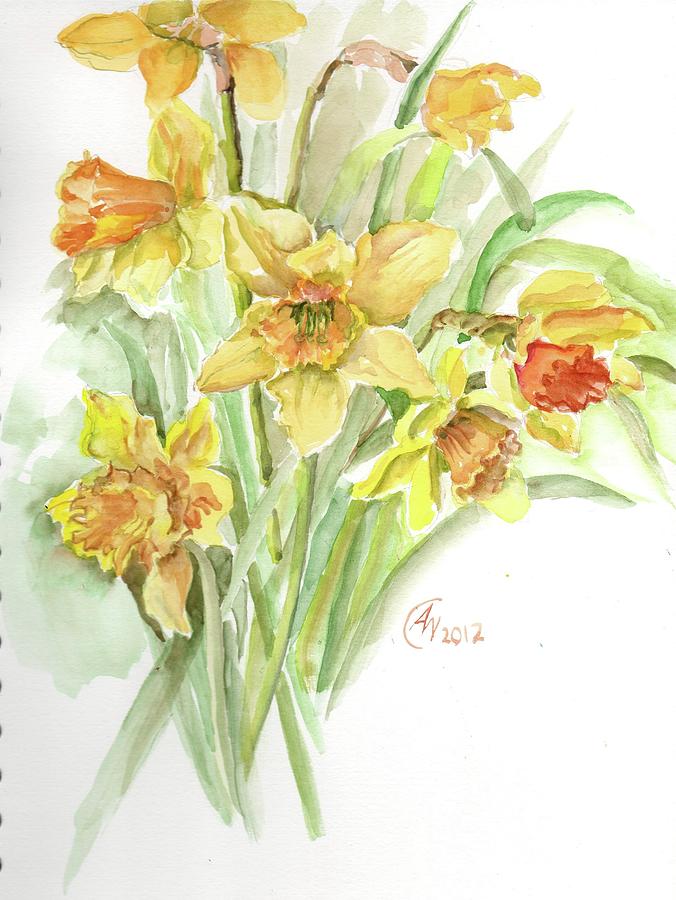 Daffodils Painting by Angelina Whittaker Cook
