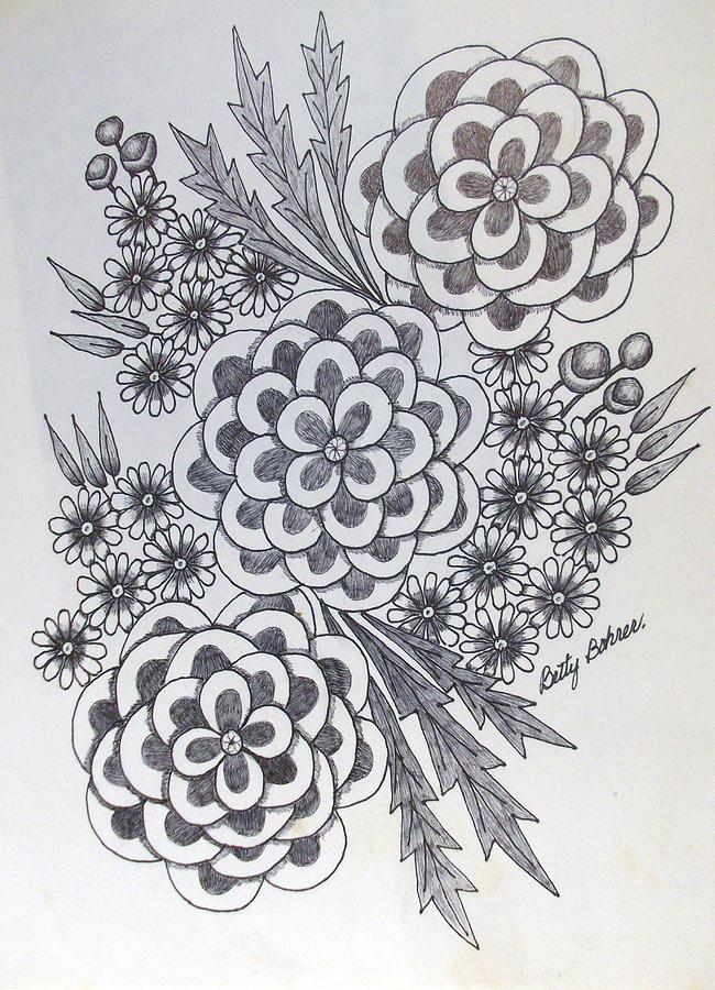 Dahlia Drawing by Clarence Butch Martin