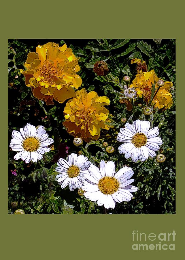 Daisies and Marigolds Digital Art by Dale   Ford