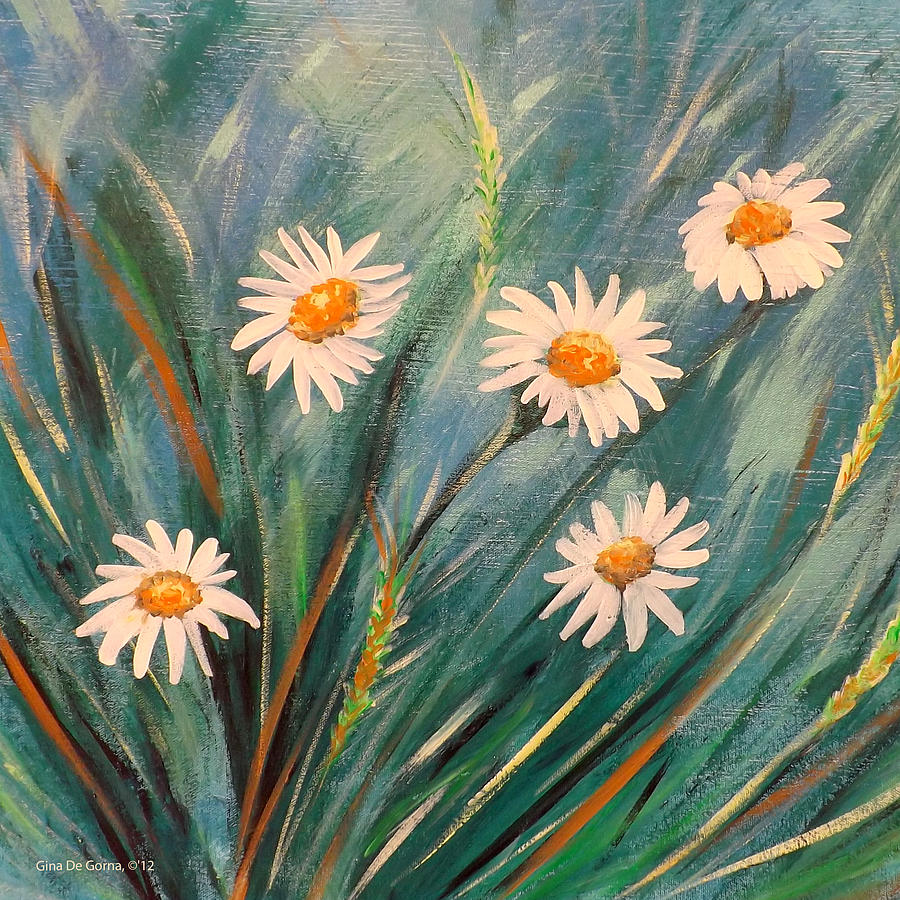 Daisies Painting by Gina De Gorna