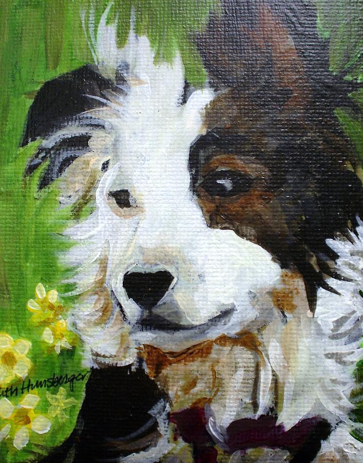 Daisy Dog Painting by Edith Hunsberger