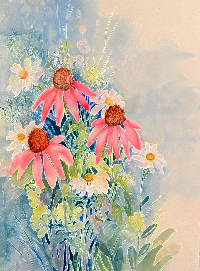 Daisy Morning Painting by Pamela Lee