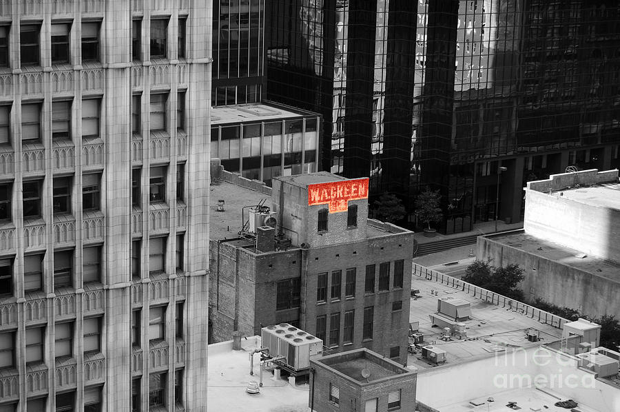 Dallas Texas Red Color Splash Black and White Photograph by Shawn OBrien