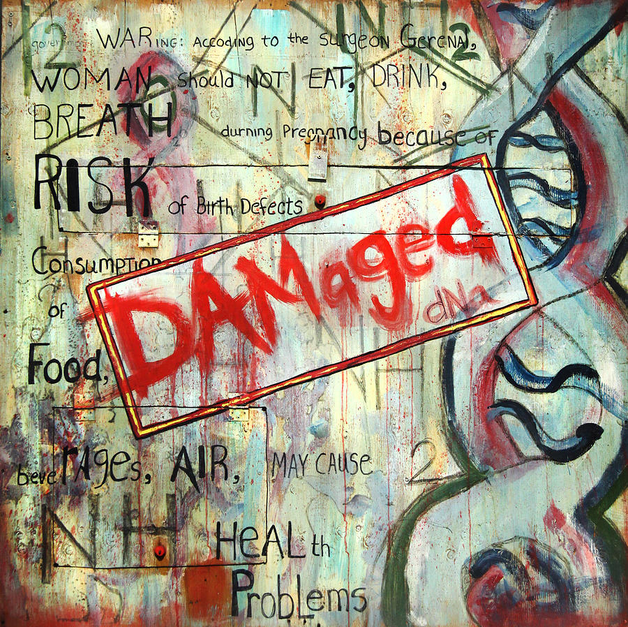 Damaged Painting - DAMaged dNa by Greta Redzko