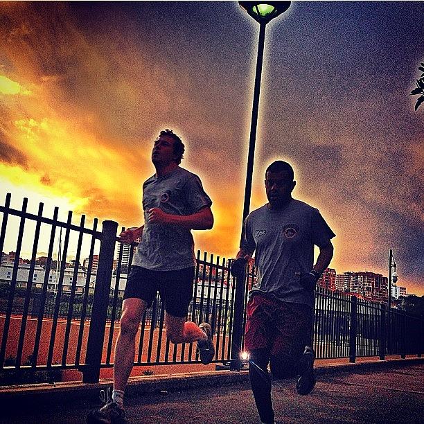 Training Photograph - Dan & G On The Run. Pre Dawn Before The by Emily Hames