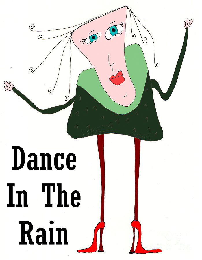 Dance In The Rain Drawing by Donna Daugherty