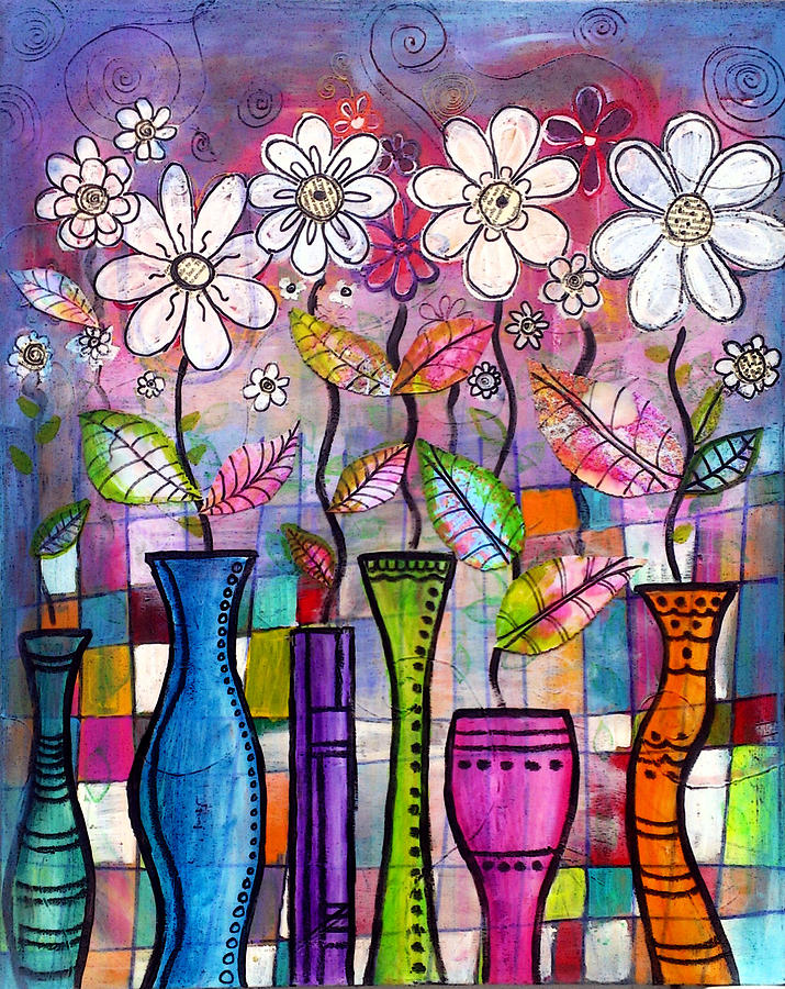 Vase Painting - Dance into the Light by Robin Mead