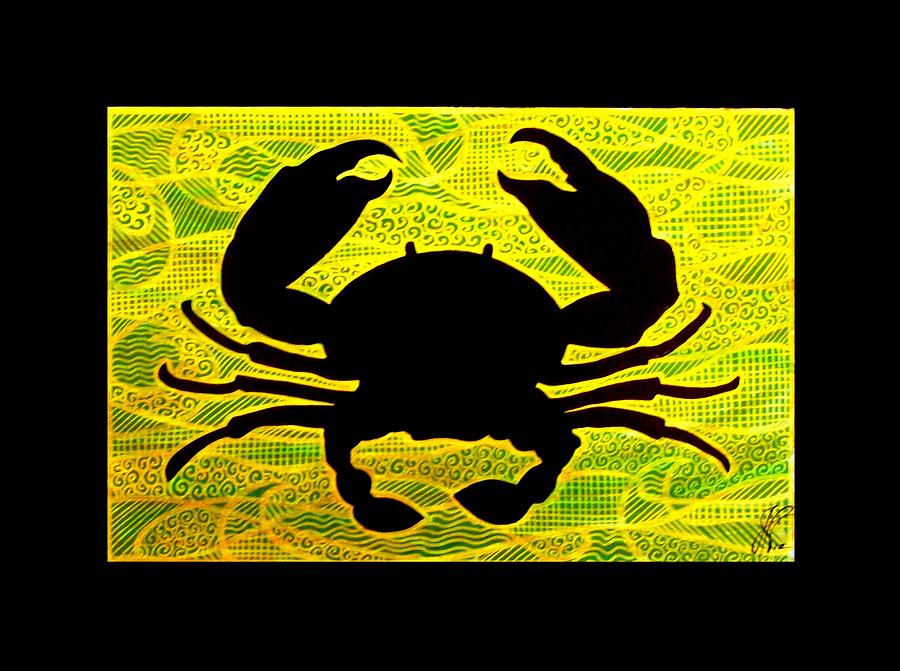 Dancing Crab Silhouette Painting by Jim Harris