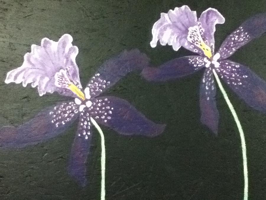 Flower Painting - Dancing Purple Orchids by Berta Barocio-Sullivan