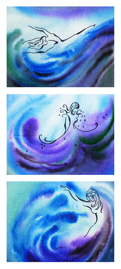 Abstract Painting - Dancing Water V by Irina Sztukowski