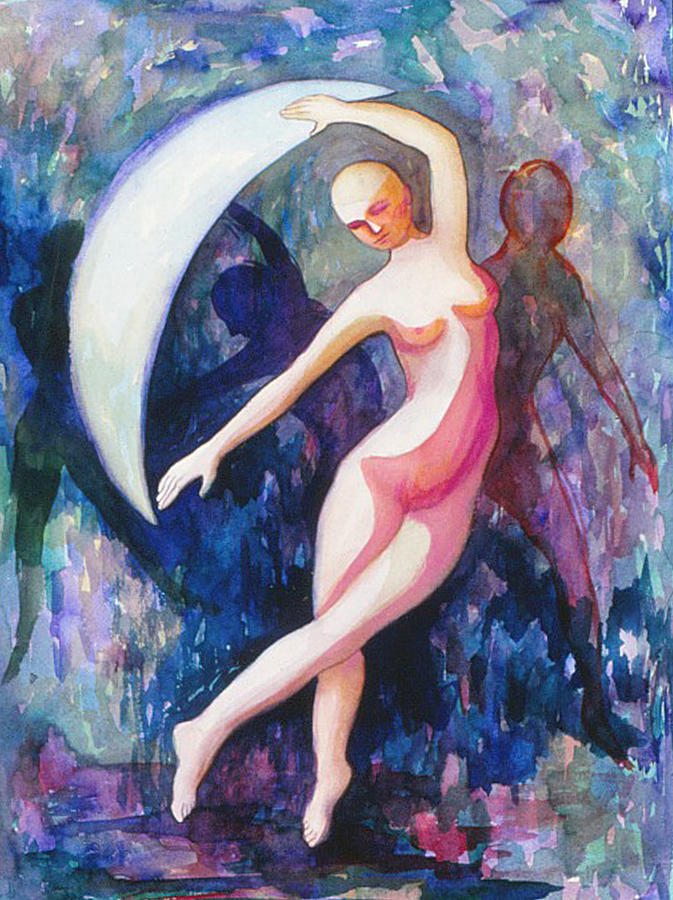 Dancing with the Moon Painting by Nancy Wait