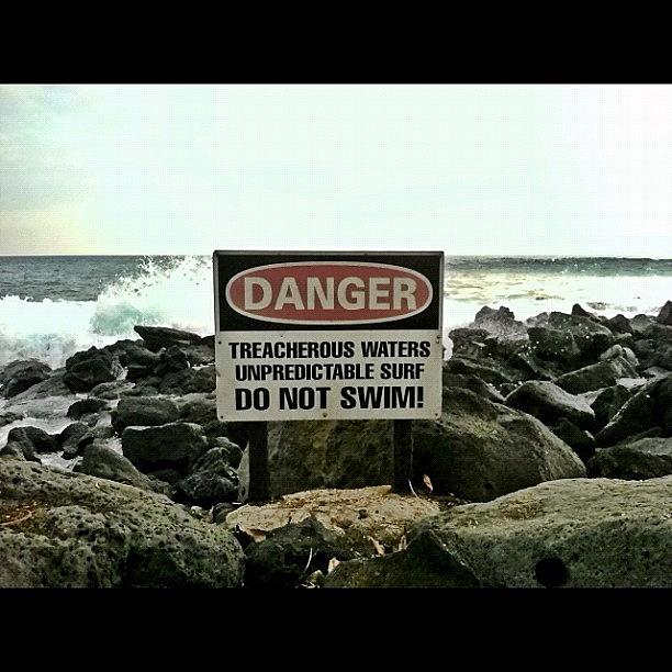 Not Photograph - #danger #do #not #swim by Jason Tupuola-aiono