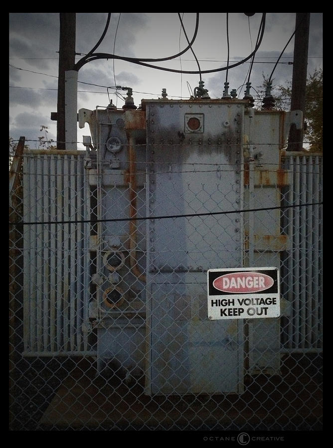 Sign Photograph - Danger High Voltage Keep Out by Tim Nyberg