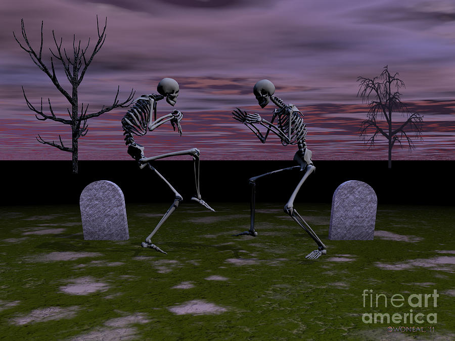 Skeleton Digital Art - Danse Macabre by Walter Neal