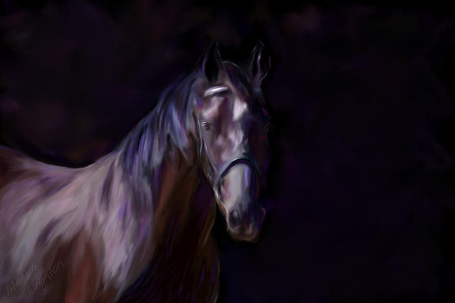 Dark Horse Painting by Michelle Wrighton