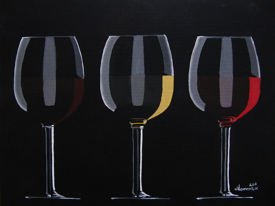 Wine Painting - Dark Light Medium by Kayleigh Semeniuk