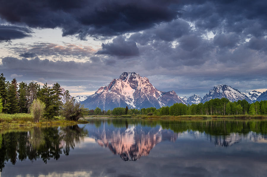 Landscape Photograph - Darkening Skies Over Oxbow Bend by Greg Nyquist