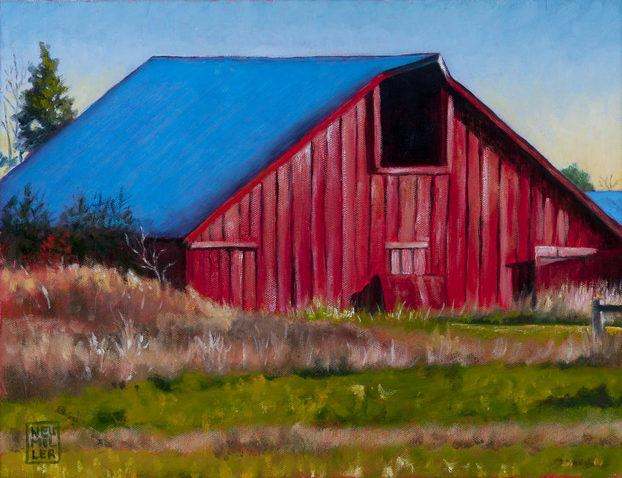 Darst Barn on West Beach Road Painting by Stacey Neumiller