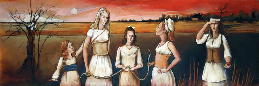 Snake Painting - Daughters of Eve by Jacqueline Hudson
