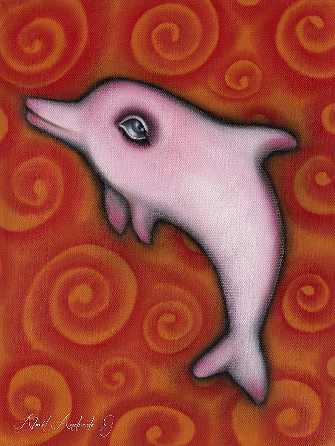 Dave the Dolphin Painting by Abril Andrade
