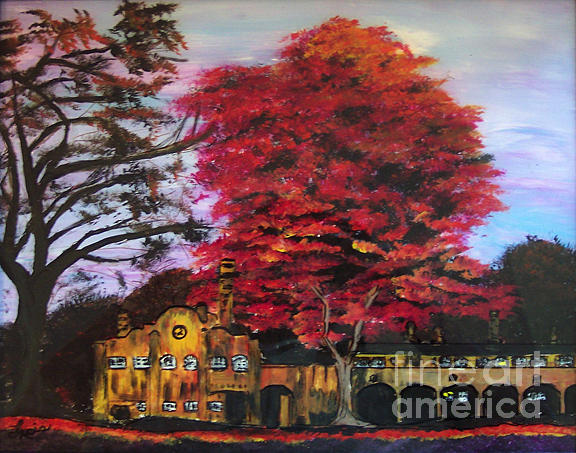 Tree Painting - Dawn at Fonthill by Lucia Grilletto