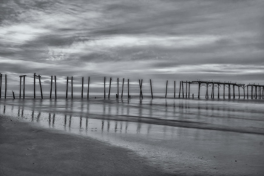 Dawn in OC in Black and White Photograph by Tom Singleton