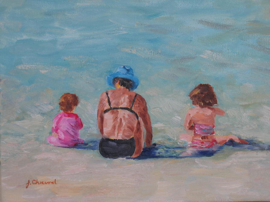 Day at the Beach Painting by Joe Chicurel