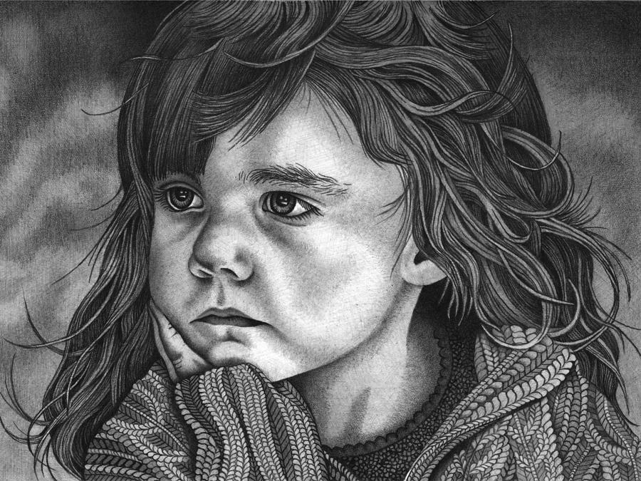 Portrait Drawing - Day Dreams of Dyllin by Mitzie Bower