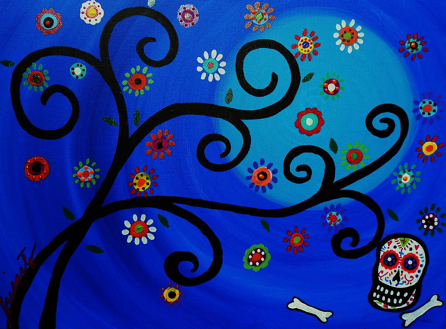 Tree Painting - Day Of The Dead Garden by Pristine Cartera Turkus