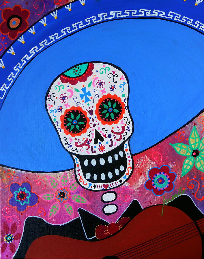 Day Of The Dead Mariachi Painting by Pristine Cartera Turkus