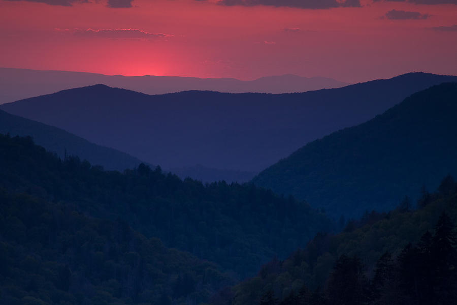 Sunset Photograph - Day Over in the Smokies by Andrew Soundarajan