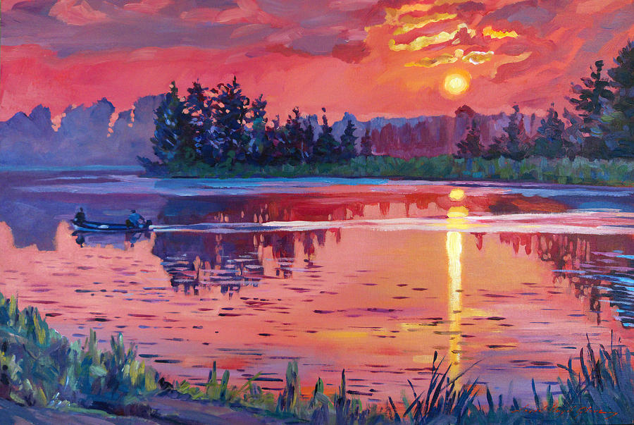 Impressionism Painting - Daybreak Reflection by David Lloyd Glover