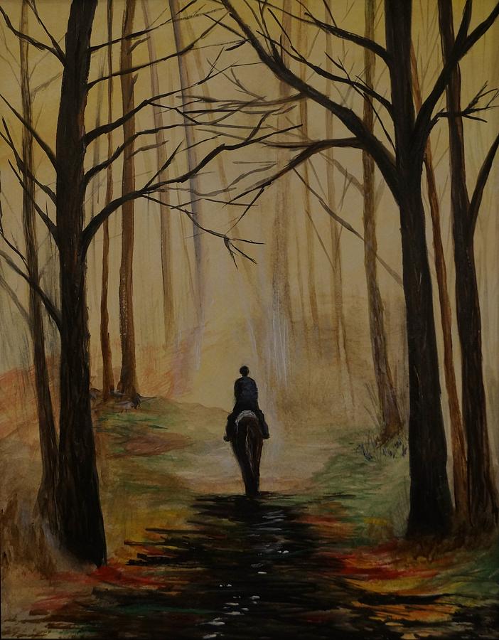 Daybreak Rider Painting by Leslie Allen