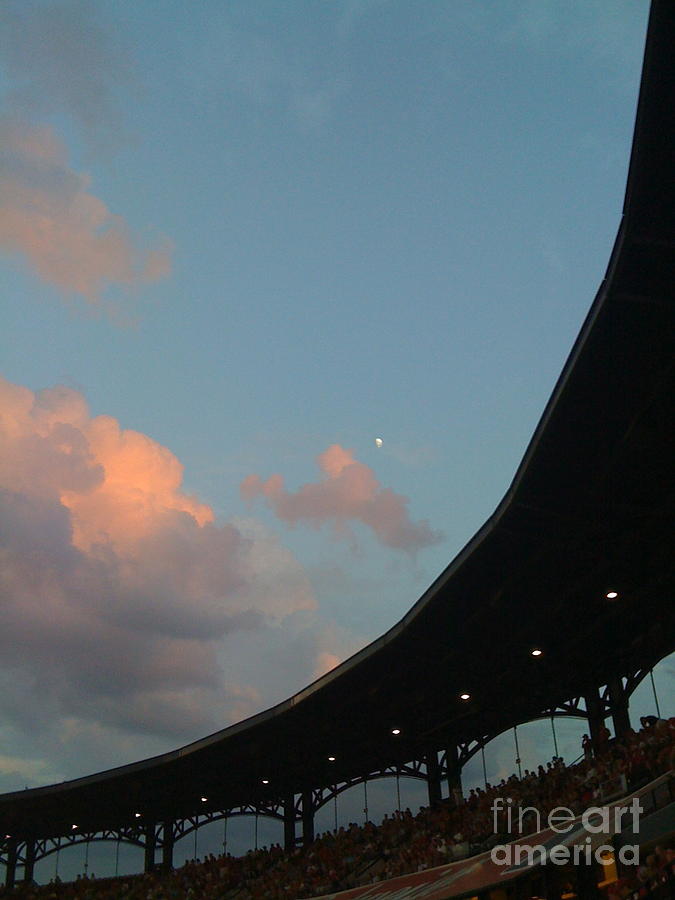 Daylight Moon Over Busch Stadium Photograph by Barbara Plattenburg